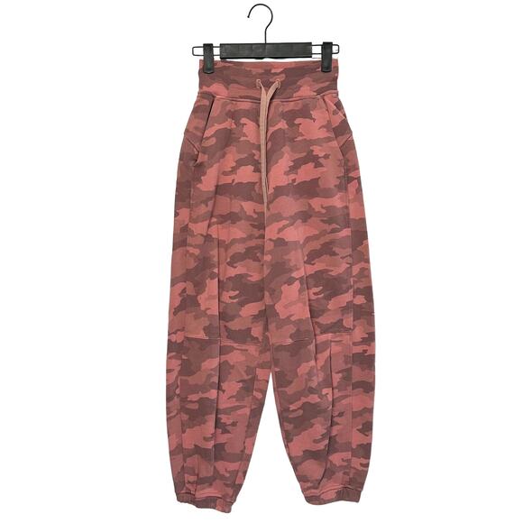 Lululemon Relaxed Fit French Terry Jogger Women's Sz 0 Camo Brier Rose Relaxed - Picture 1 of 6